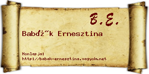 Babák Ernesztina névjegykártya